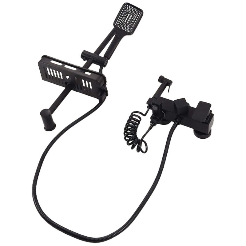 Barra de Ducha 3 en 1 con Monomando - Juego Completo Negro Mate