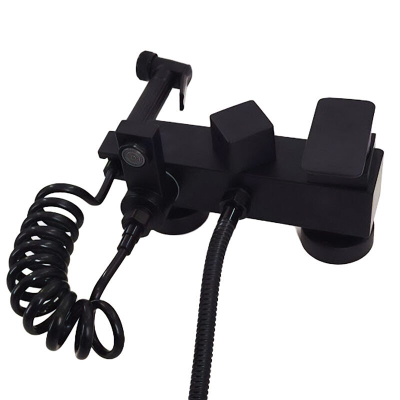 Barra de Ducha 3 en 1 con Monomando - Juego Completo Negro Mate