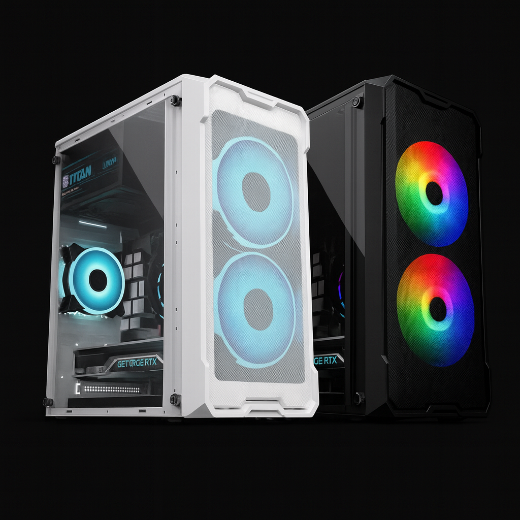 ESPECIFICACIONES TÉCNICAS
Colores disponibles: Blanco y Negro
Puntos de venta
Panel lateral de acrílico
Color del chasis
Blanco / Negro
Panel E/S
USB 3.0 ×1 + USB 2.0 ×1
Dimensiones del chasis
L305 × W170 × H350MM
Dimensiones del embalaje
L390 × W204 × H350MM
Material
0.4 SPCC
Tipo de placa base
Micro ATX / ITX
Soporte de disco duro
SSD ×2 + HDD ×1
Altura máx. disipador CPU
140MM
Longitud máx. tarjeta gráfica
250MM
Ranuras de expansión
4
Sistema de refrigeración
Ventilador frontal 120MM ×2 Ventilador trasero 80MM ×1
⚠️ Los ventiladores RGB mostrados en la imagen no están incluidos.