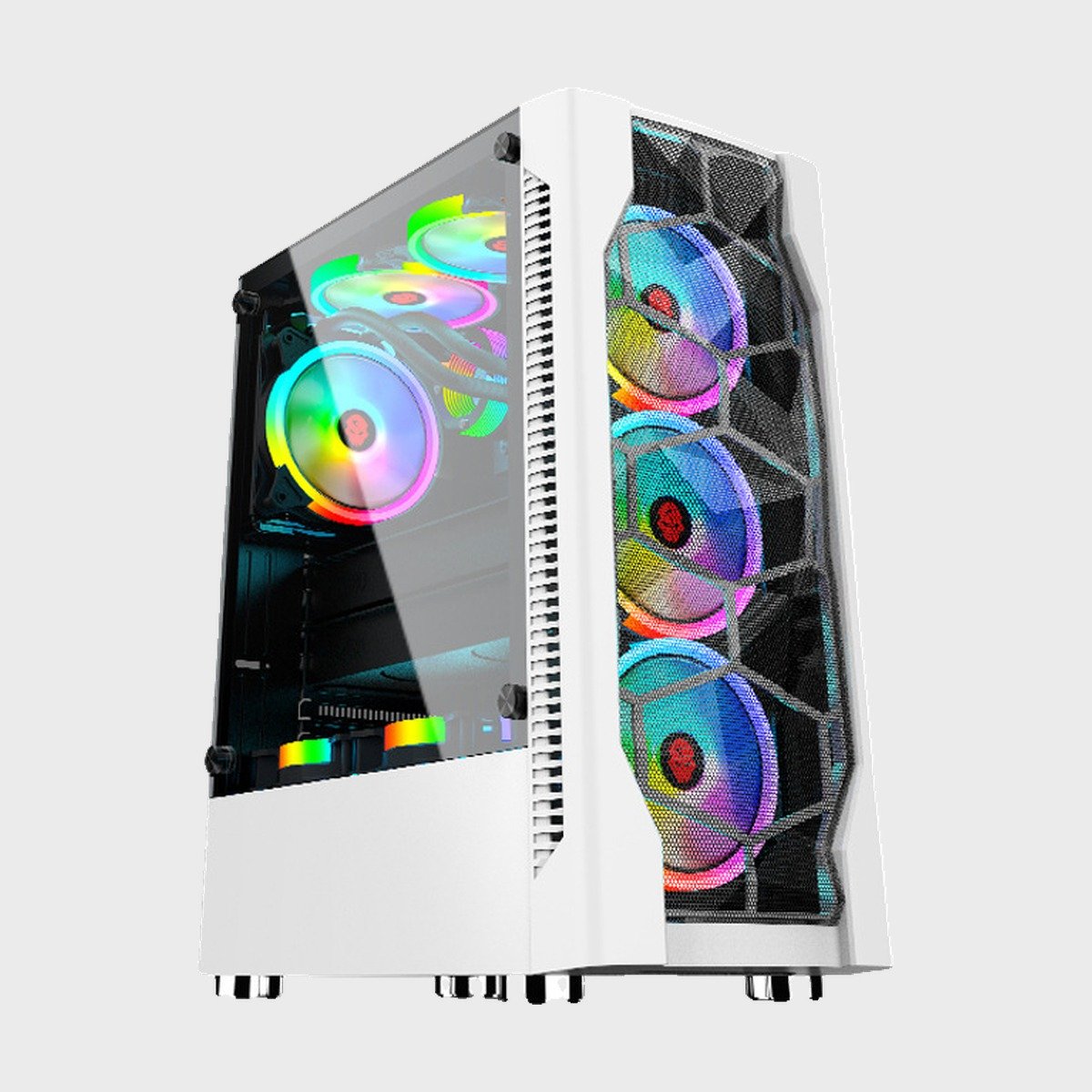 Gabinete PC Gamer Torre ATX Vidrio Templado y Frente de Malla