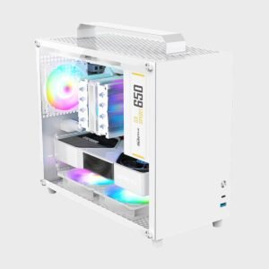 Gabinete Gamer Compacto de Aluminio Doble Vidrio Templado USB-C