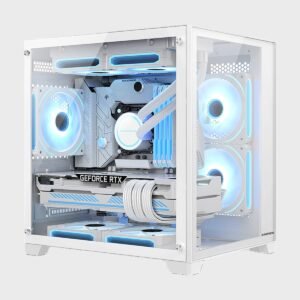 Gabinete Gamer Panorámico Cubo de Vidrio Templado Micro-ATX
