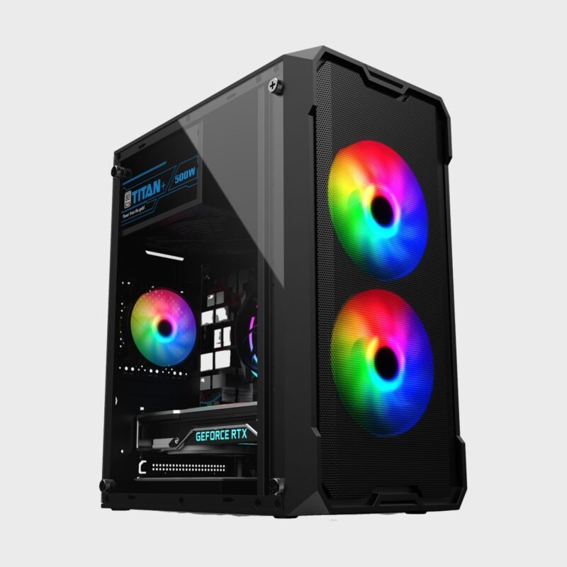 Gabinete PC Gamer Micro-ATX con Panel Transparente y USB 3.0