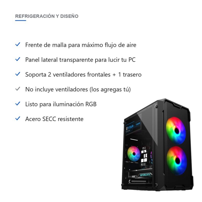 Gabinete PC Gamer Micro-ATX con Panel Transparente y USB 3.0