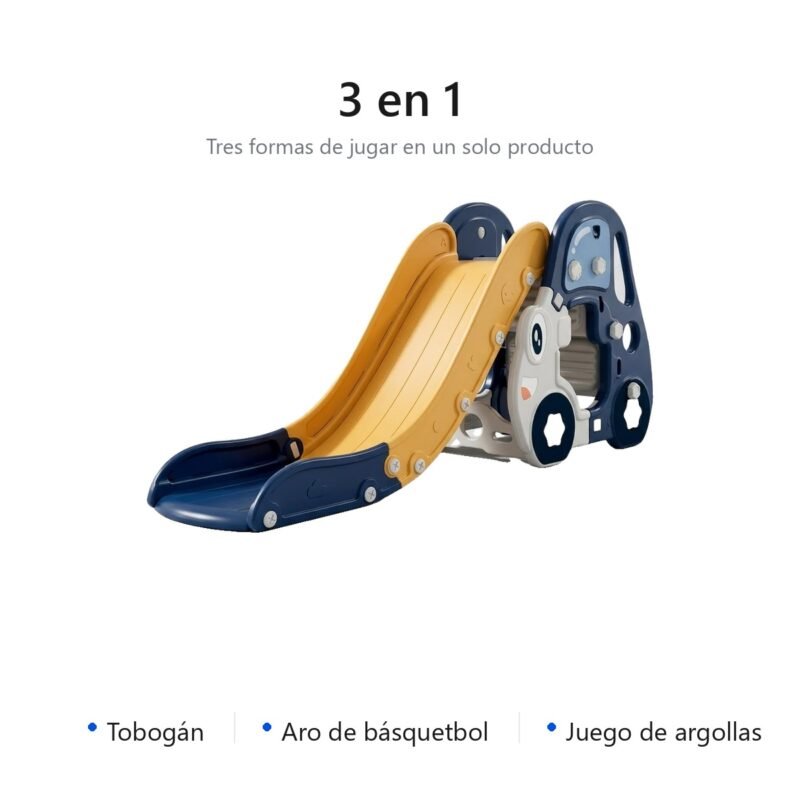 Tobogán Resbalín Infantil 3 en 1 Plegable con Forma de Auto