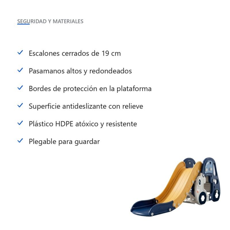 Tobogán Resbalín Infantil 3 en 1 Plegable con Forma de Auto