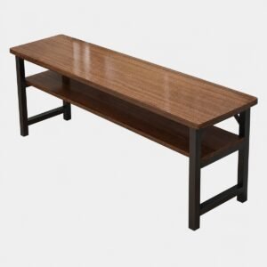 Escritorio Angosto de Doble Nivel con Repisa Inferior · 120×40×75 cm