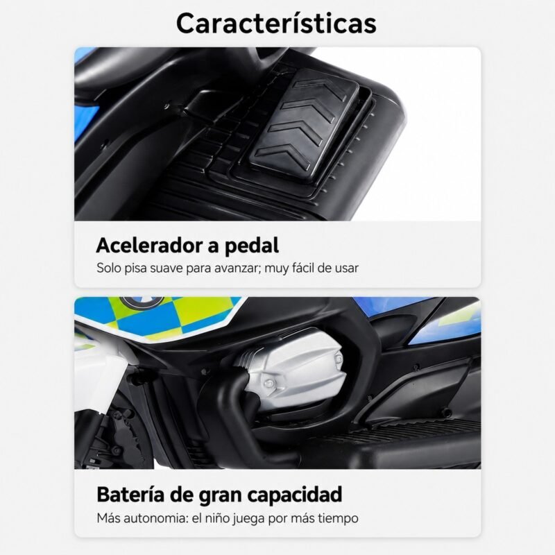 Moto Eléctrica Montable para Niños · Patrulla Verde con Control Remoto y Música