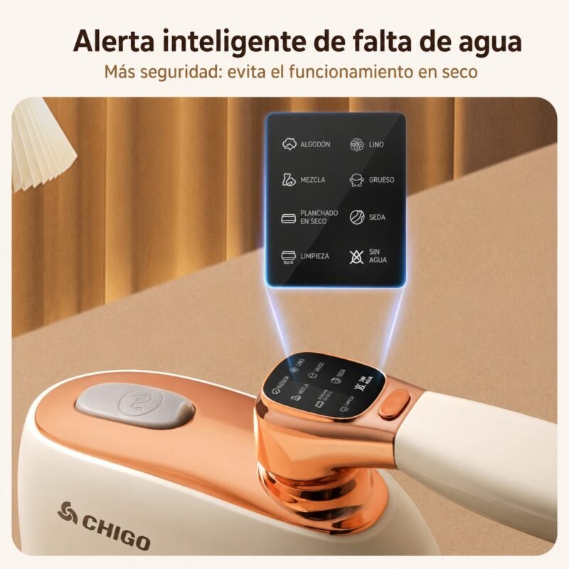 Vaporera de Ropa de Mano Portátil · Plancha a Vapor con Pantalla y Tanque Extraíble