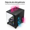 Flujo de aire del gabinete con panel lateral perforado para favorecer la ventilación