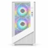 Vista frontal: las rejillas verticales dejan ver los ventiladores iluminados del interior