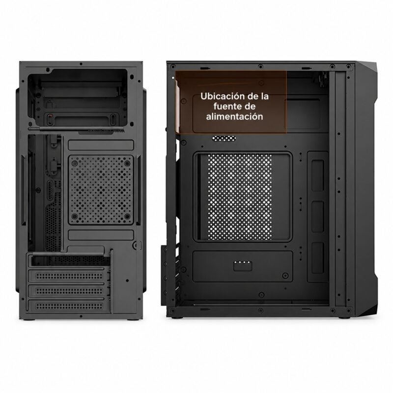 Gabinete PC Gamer Micro-ATX con Frente de Malla, Panel Lateral Transparente y USB 3.0