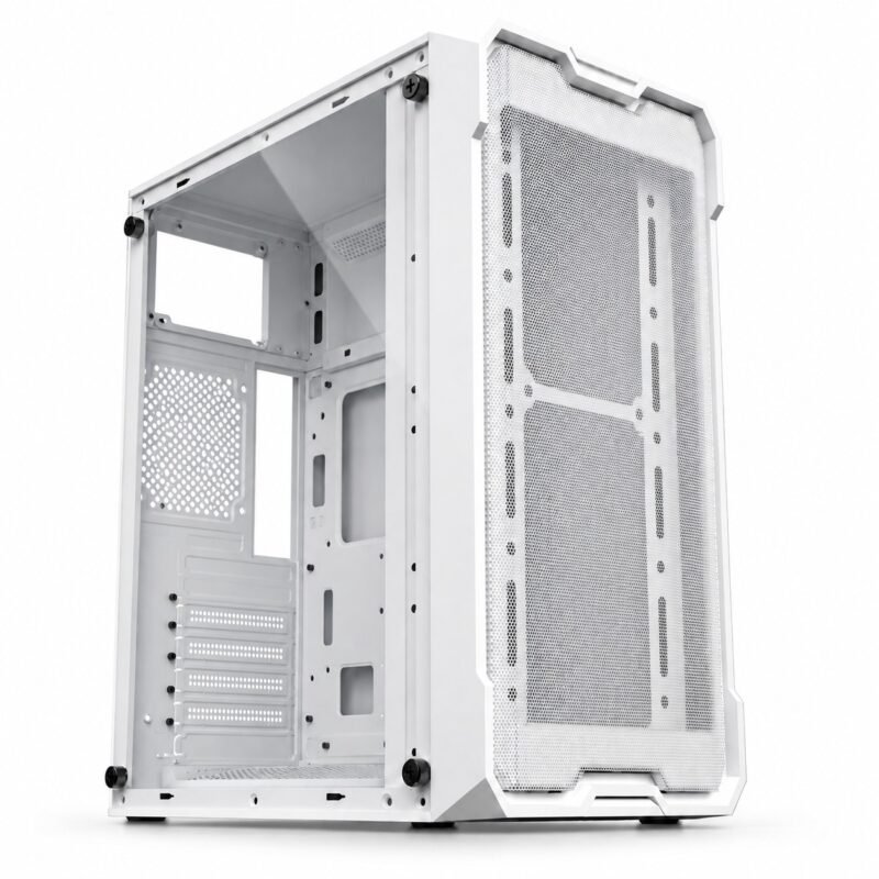 Gabinete PC Gamer Micro-ATX con Frente de Malla, Panel Lateral Transparente y USB 3.0
