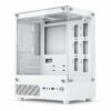 Gabinete PC gamer mini torre blanco con vidrio templado al frente y al lado, interior vacío
