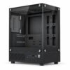 Gabinete PC gamer mini torre negro con vidrio templado al frente y al lado, interior vacío