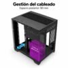 Gestión de cableado con 90 mm de espacio posterior y fuente de poder inferior