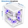 Dimensiones del gabinete panorámico: 350 x 270 x 350 milímetros