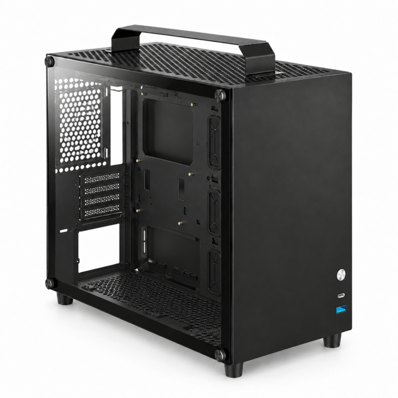 Gabinete PC Gamer VP500 Micro-ATX Compacto con Asa, Vidrio Templado y USB-C